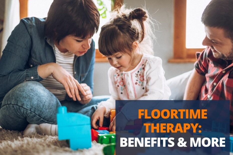 child and mother playing with toys on the floor for floortime therapy