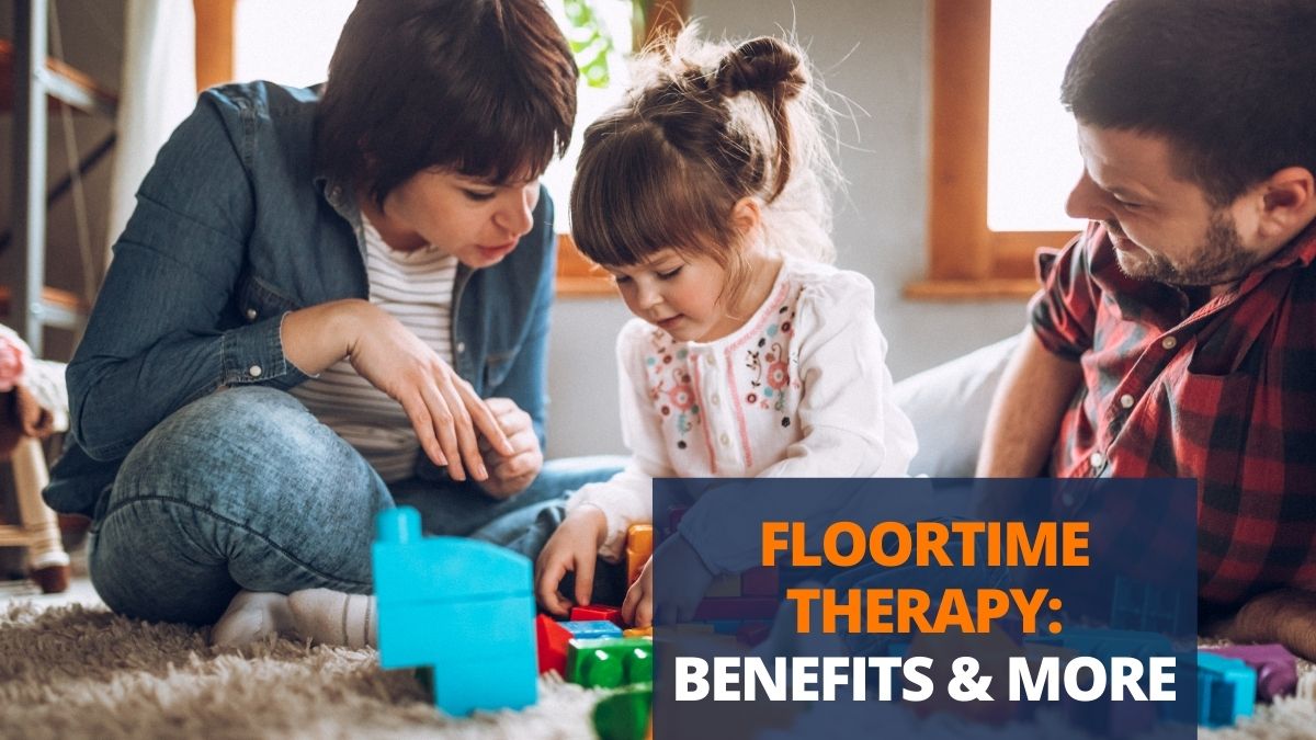 child and mother playing with toys on the floor for floortime therapy
